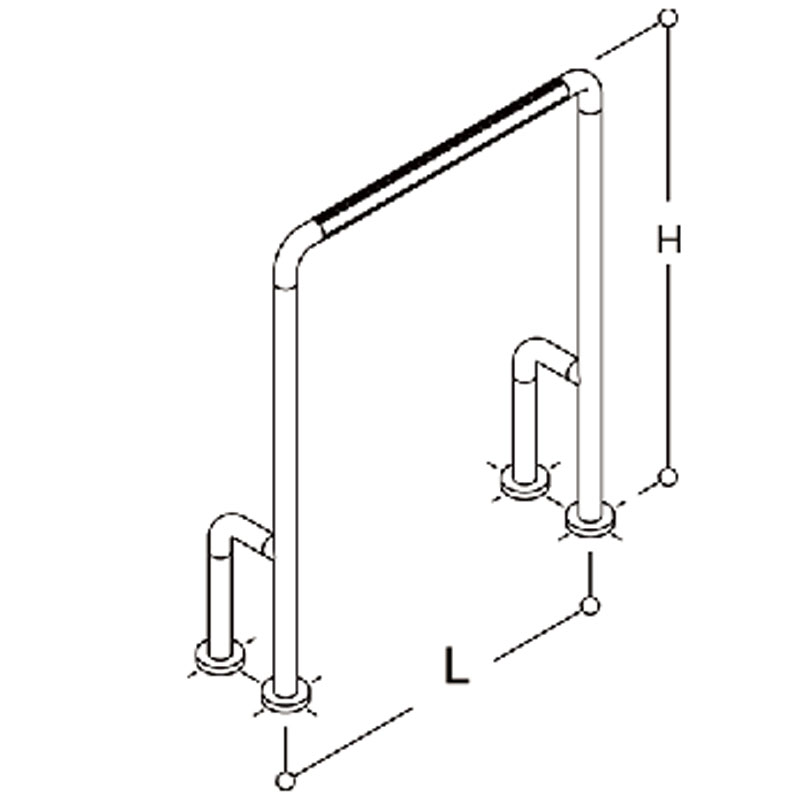 U-shaped Floor To Wall Stationary Support