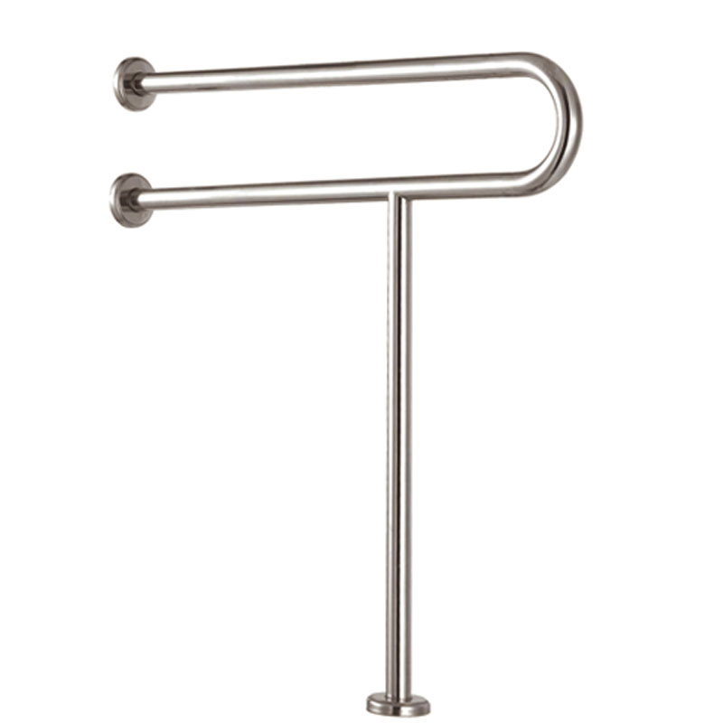 Stainless Steel U-shaped Staionary Support Rail With Floor Support