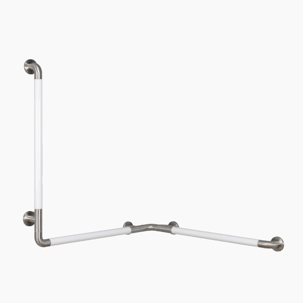 Stainless Steel and Nylon Combined  L-shaped Corner Shower Rail